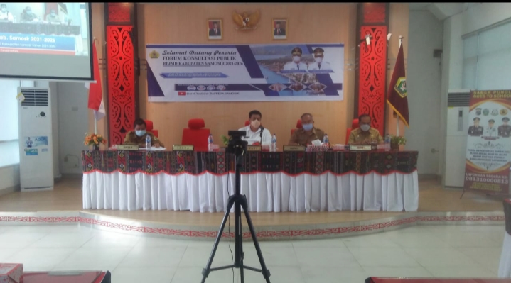 Bupati Samosir Buka Forum Konsultasi Publik RPJMD Kabupaten Samosir 2021-2026 Khusus Lingkup Pemerintah Kabupaten Samosir