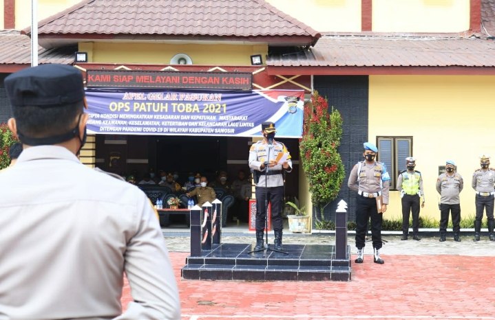 Wakil Bupati Samosir Hadiri Apel Gelar Pasukan Operasi Patuh Toba 2021