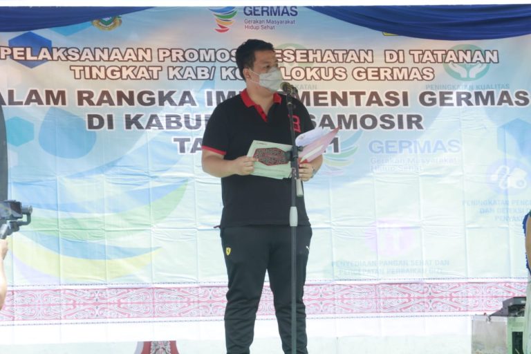 Bupati Samosir Membuka Secara Resmi Kegiatan Promosi Pembudayaan Gerakan Masyarakat Hidup Sehat di Kabupaten Samosir Sebagai Lokus 2021