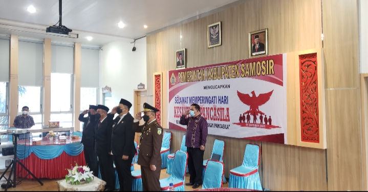 Bupati Samosir Bersama Forkopimda Ikuti Secara Virtual Peringatan Hari Kesaktian Pancasila