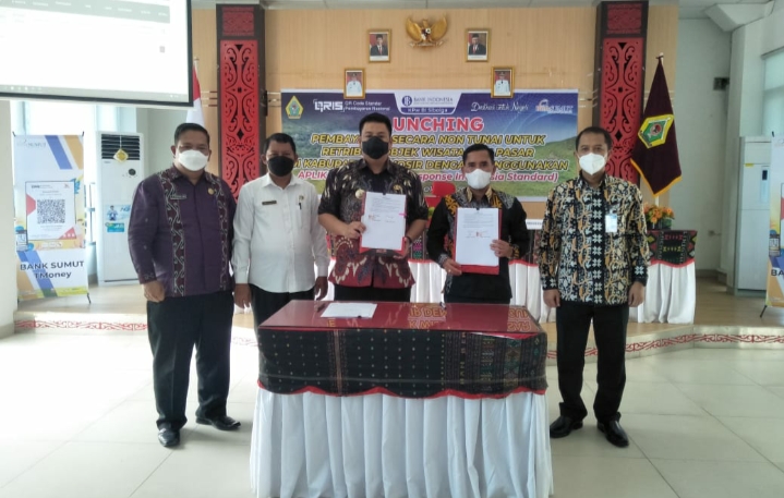 Bupati Samosir Launching Pembayaran Non Tunai Berbasis QRIS