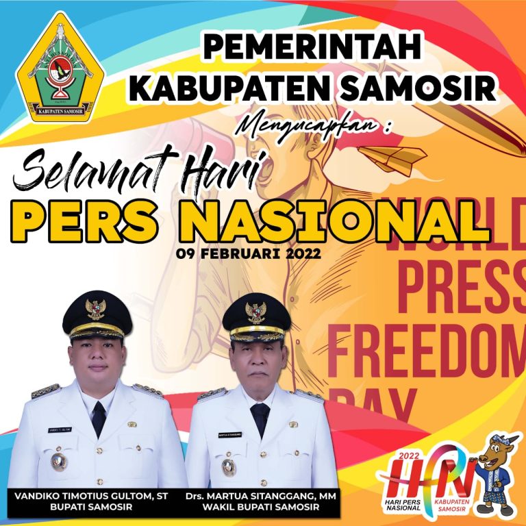 Pemerintah Kabupaten Samosir Mengucapkan Selamat Hari Pers Nasional 9 Februari 2022