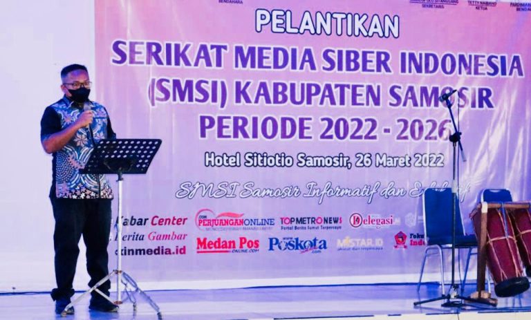 Pelantikan Pengurus Serikat Media Siber Indonesia, Bupati Ajak Media Beri Citra Positif untuk Peningkatan Pariwisata Kabupaten Samosir