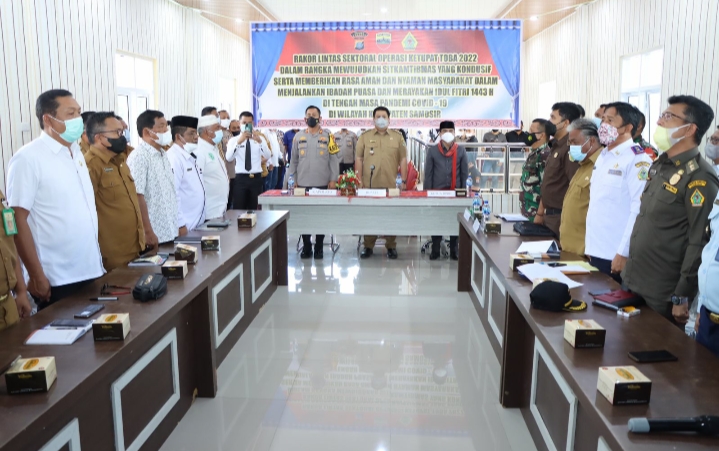 Forkopimda Kabupaten Samosir Gelar Rakor Lintas Sektoral Jelang Idul Fitri 1443 H