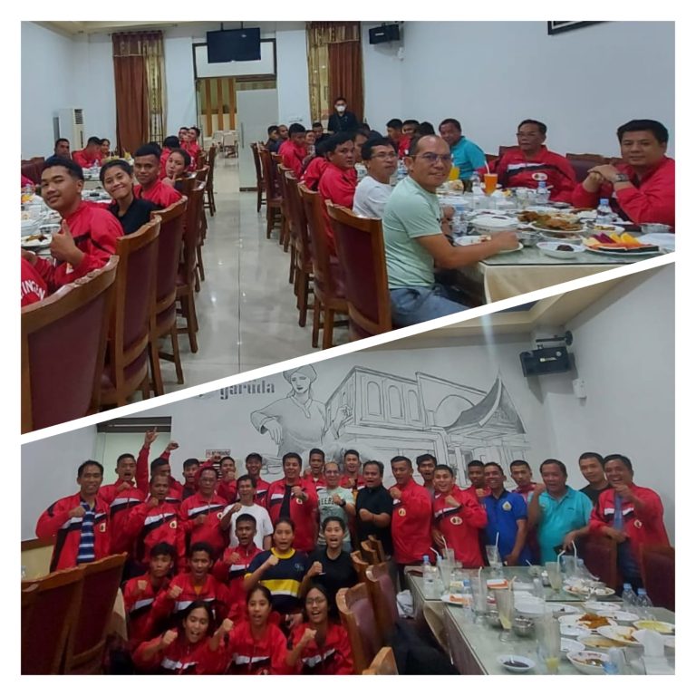 SEMANGATI DAN JAMU ATLIT PORPROVSU, BUPATI SAMOSIR TEKANKAN ATLIT SAMOSIR BERTANDING SPORTIF