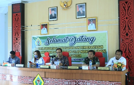 Kesbangpol Samosir Gelar Sosialisasi Pencegahan, Pemberantasan Penyalahgunaan dan Peredaran Gelap Narkotika (P4GN)