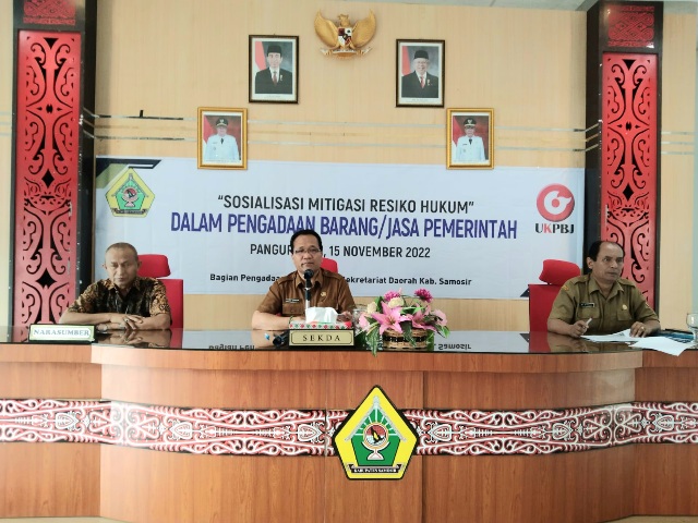 Pj. Sekda Samosir Buka Sosialisasi Mitigasi Resiko Hukum Pengadaan Barang dan Jasa