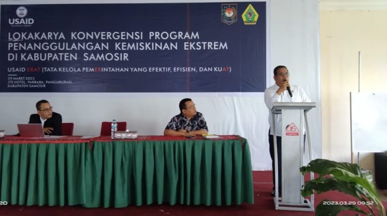 Bupati Samosir Buka Lokakarya Konvergensi Program Penanggulangan Kemiskinan Ekstrem.