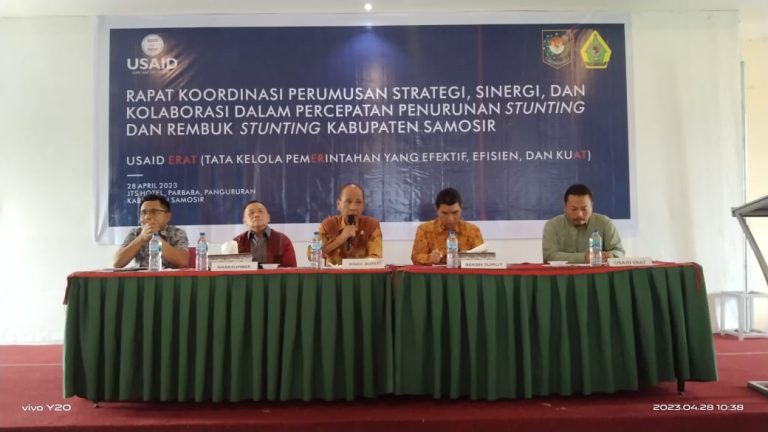 Wakil Bupati Samosir Buka Rakor Perumusan Strategi, Sinergi dan Kolaborasi Penurunan Stunting dan Rembuk Stunting.