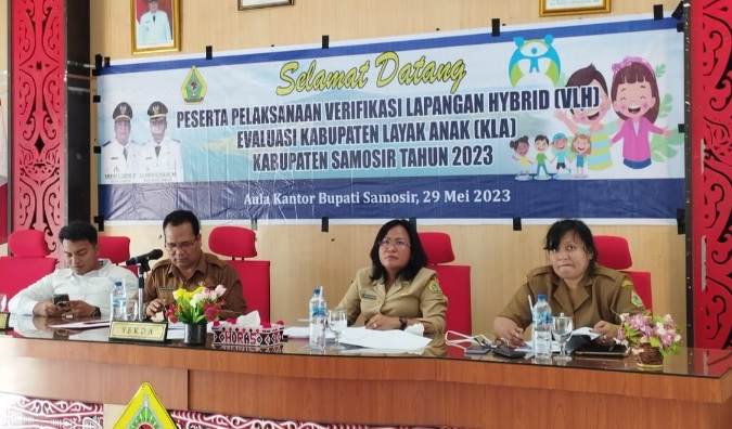 PEMKAB SAMOSIR IKUTI VERIFIKASI LAPANGAN HYBRID EVALUASI KABUPATEN LAYAK ANAK 