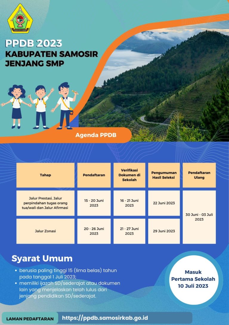 PPDB Jenjang SMP Kabupaten Samosir Tahun 2023 Telah Dibuka
