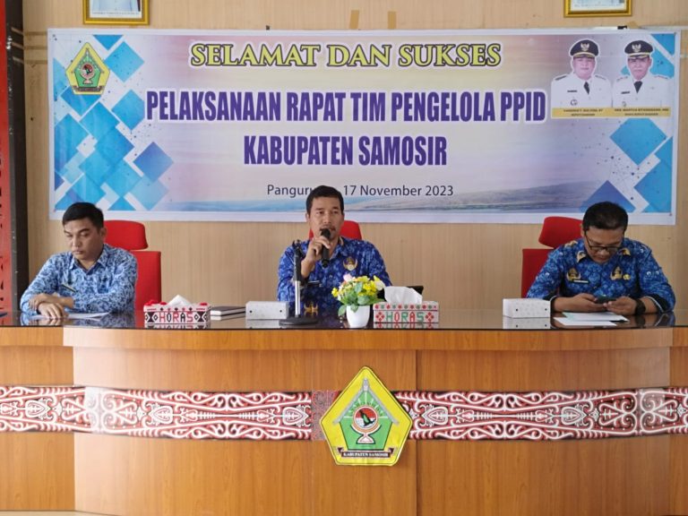 Tingkatkan Pelayanan Informasi, Dinas Kominfo Samosir Gelar Rapat Tim Pengelola PPID.