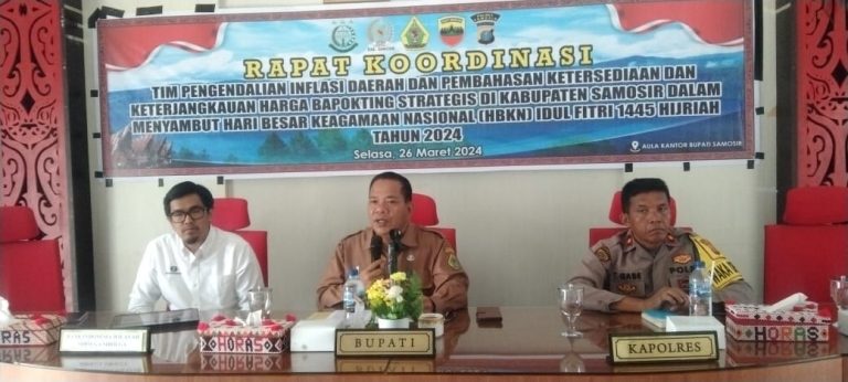 JELANG IDUL FITRI 1445 H PEMKAB SAMOSIR GELAR RAKOR TPID 