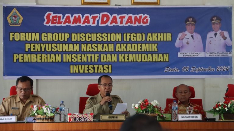 PEMKAB SAMOSIR SUSUN NASKAH AKADEMIK PEMBERIAN INSENTIF DAN KEMUDAHAN BERINVESTASI 
