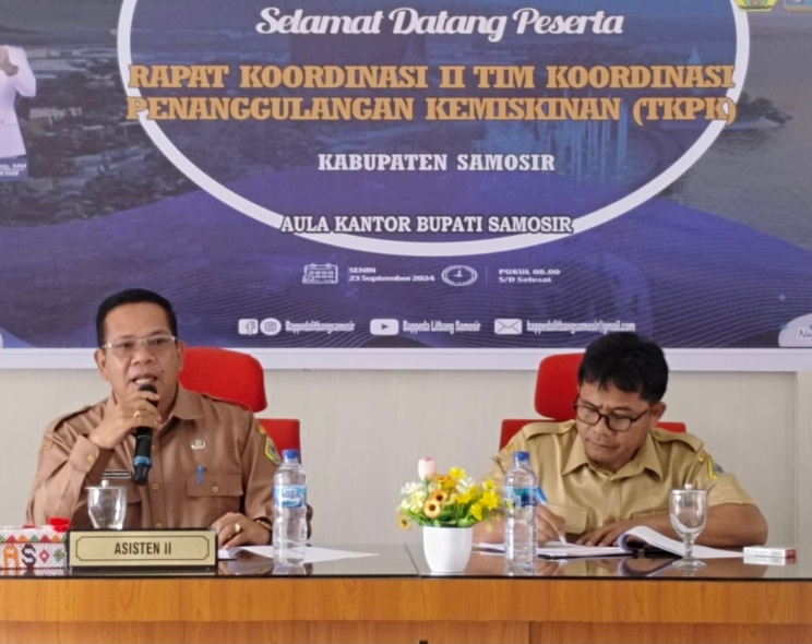 Pemkab Samosir Laksanakan Rakor II Tim Koordinasi Penanggulangan Kemiskinan.