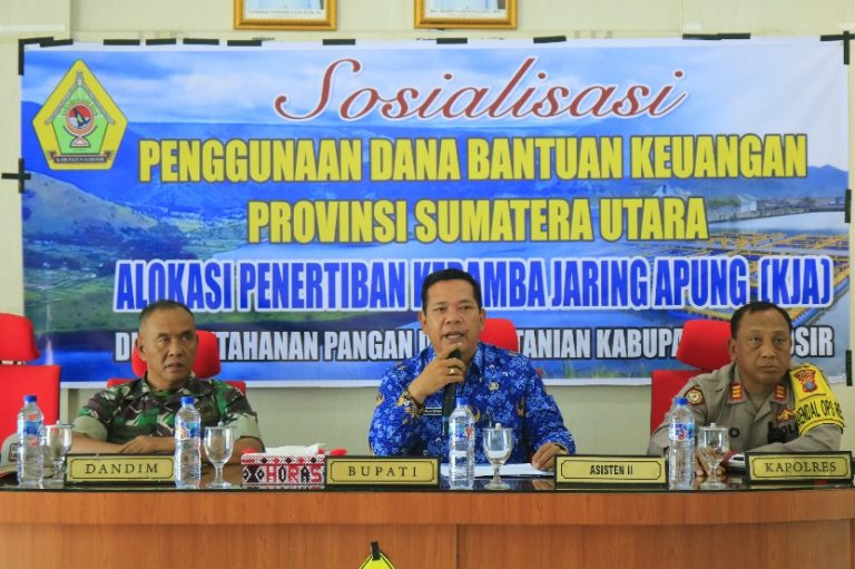 Pemkab Samosir Gelar Sosialisasi Penggunaan Dana Bantuan Keuangan Provinsi Sumatera Utara Alokasi Penertiban Keramba Jaring Apung.