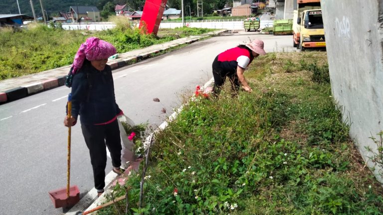Peringati HUT Ke – 25, Dharma Wanita Persatuan (DWP) Kabupaten Samosir Lakukan Aksi Gotong Royong