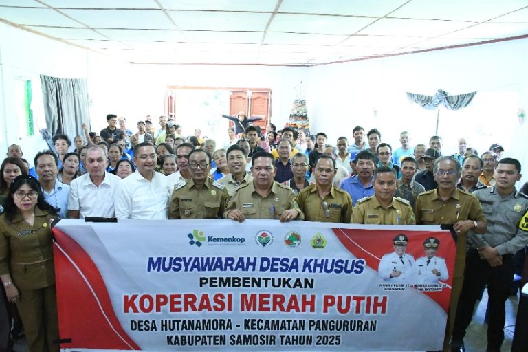 WAKIL BUPATI SAMOSIR NYATAKAN KOPERASI MERAH PUTIH SUDAH TERBENTUK DISELURUH DESA DAN KELURAHAN  