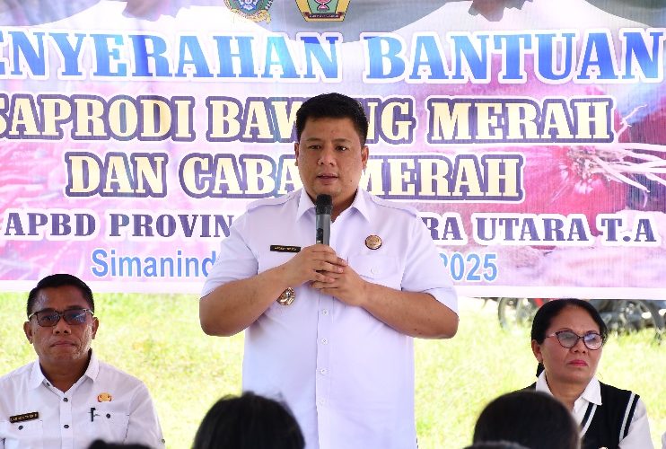 Setelah Bibit Padi, Bupati Samosir Serahkan Bantuan Hasil Sinergitas “Kolaborasi Sumut Berkah” Berupa Saprodi Bawang Merah dan Cabai Merah