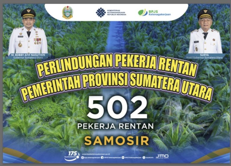 May Day, Pemkab Samosir Terima 502 BPJS Ketenagakerjaan untuk Pekerja Rentan dari Gubernur Sumut
