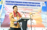BUPATI SAMOSIR DAMPINGI KETUA DPD LPM SUMUT LANTIK PENGURUS DPD LPM KABUPATEN SAMOSIR PERIODE 2023-2028