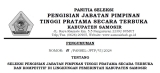 PENGUMUMAN SELEKSI TERBUKA JABATAN PIMPINAN TINGGI PRATAMA DI LINGKUNGAN PEMERINTAH KABUPATEN SAMOSIR