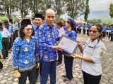 Wabup Samosir Pimpin Upacara Hari Kesadaran Nasional, Dirangkai dengan Hari Kesehatan Nasional Ke-59 Tingkat Kabupaten Samosir.