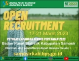 PENGUMUMAN REKRUTMEN CALON PETUGAS SENSUS PERTANIAN 2023 (ST2023)