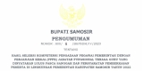 PENGUMUMAN HASIL SELEKSI KOMPETENSI PENGADAAN PEGAWAI PEMERINTAH DENGAN PERJANJIAN KERJA (PPPK) JABATAN FUNGSIONAL TENAGA GURU YANG DINYATAKAN LULUS PASCA SANGGAH DAN PERSYARATAN PEMBERKASAN PESERTA DI LINGKUNGAN PEMERINTAH KABUPATEN SAM0SIR TAHUN 2022