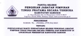 PENGUMUMAN PERPANJANGAN WAKTU PENDAFTARAN SELEKSI PENGISIAN JABATAN TINGGI PRATAMA SECARA TERBUKA DAN KOMPETITIF DI LINGKUNGAN PEMERINTAH KABUPATEN SAMOSIR